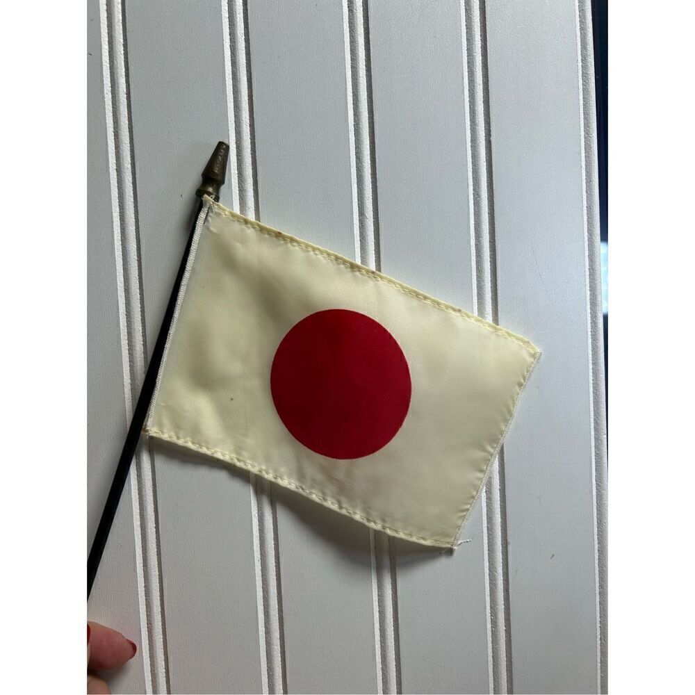 Japan Japanese Vintage Desk Table Flag with Wood Base